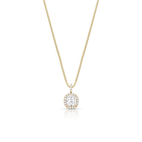 1.21ct cushion cut diamond halo pendant <span class='visuallyhidden'>Call, text 323-404-2959 for shopping help.</span>